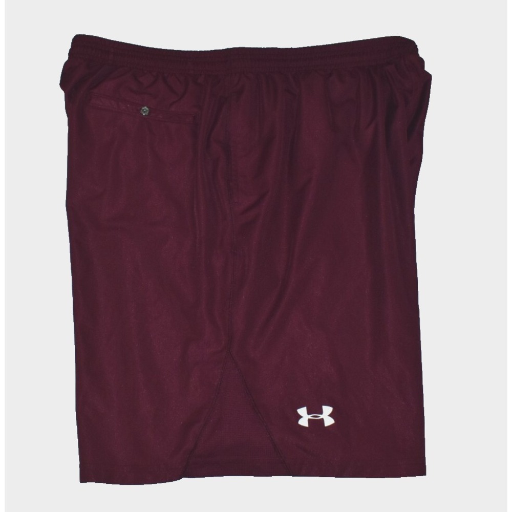 Under Armour Mens Shorts Size XXL Maroon Running Athletic Workout Pockets -Flaws